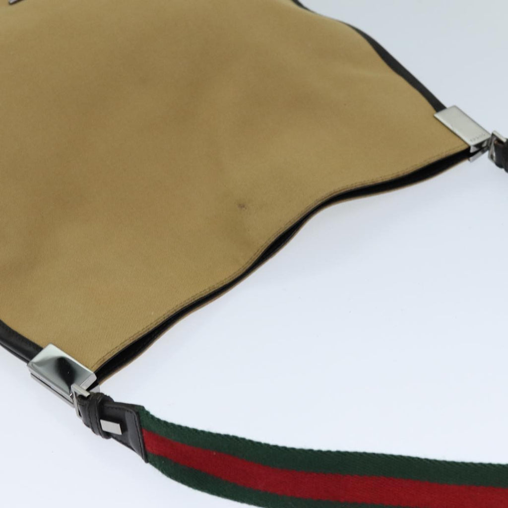 Gucci Vintage Shoulder Bag Canvas Beige Canvas Shoulder Bag Bag (Pre-Owned)