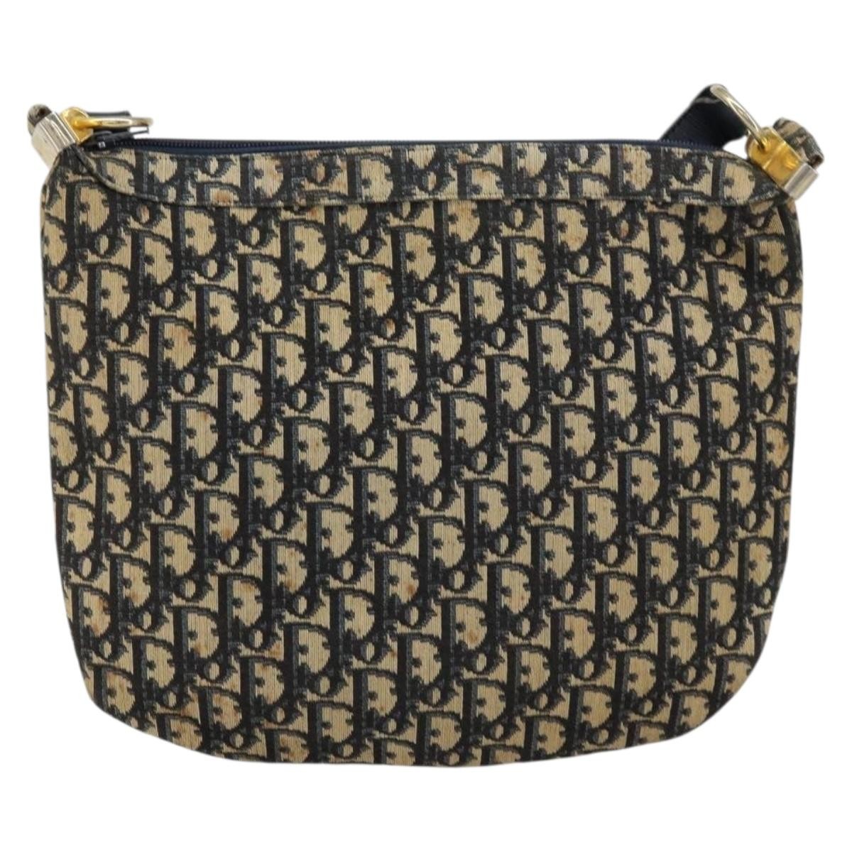 Christian Dior Vintage Trotter Shoulder Bag Canvas Navy Canvas Shoulder Bag Bag (Pre-Owned)