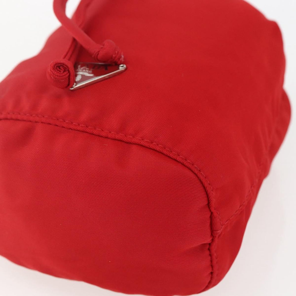 Prada Drawstring Wristlet Bucket Bag Tessuto Red Nylon Clutche & Pouche Bag