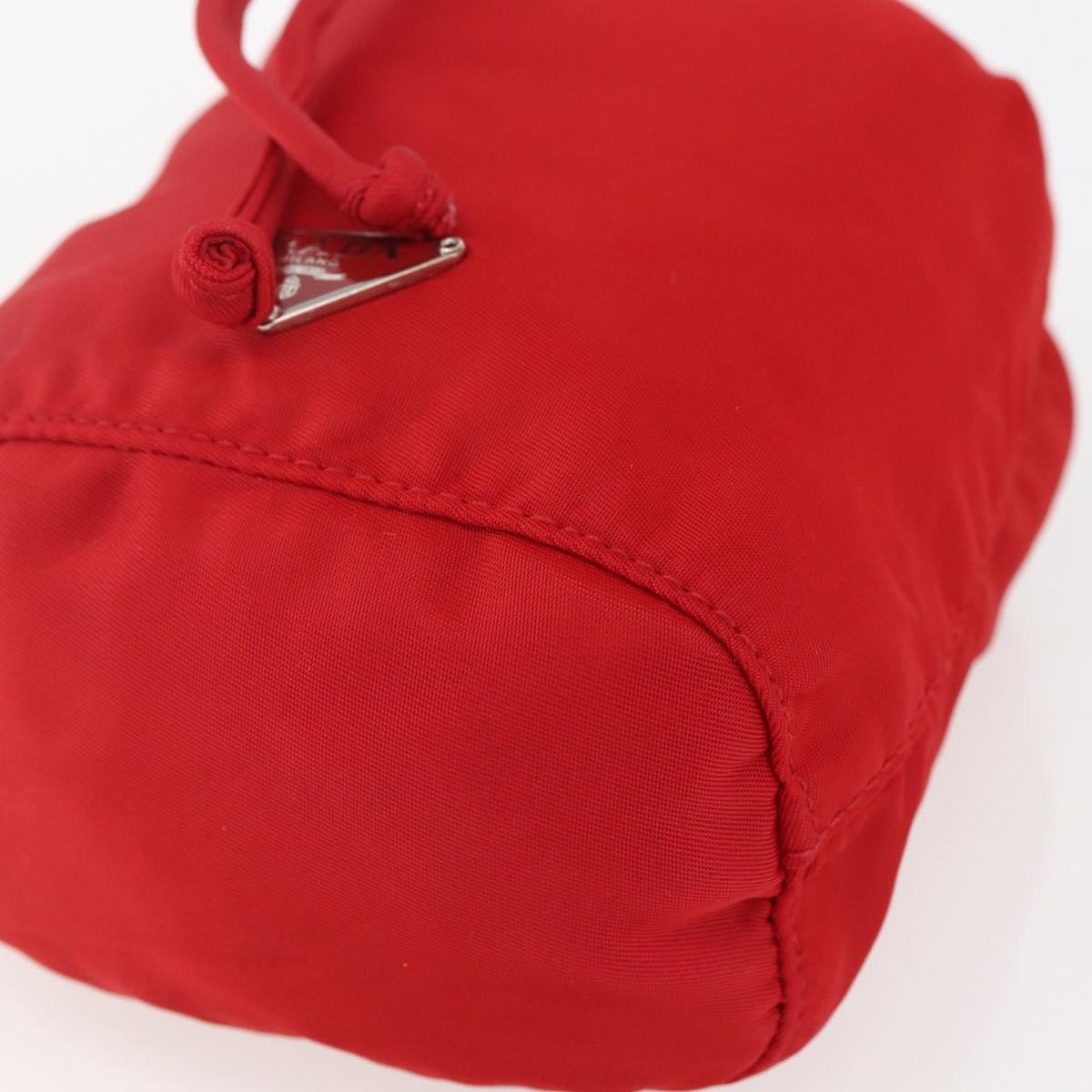 Prada Drawstring Wristlet Bucket Bag Tessuto Red Nylon Clutche & Pouche Bag