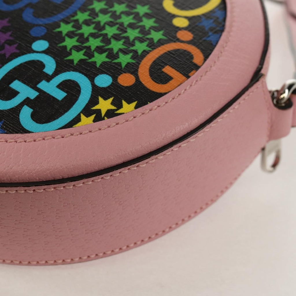Gucci Round Shoulder Bag Psychedelic Print Gg Coated Canvas Multicolour Canvas Shoulder Bag Bag (Pre-Owned)