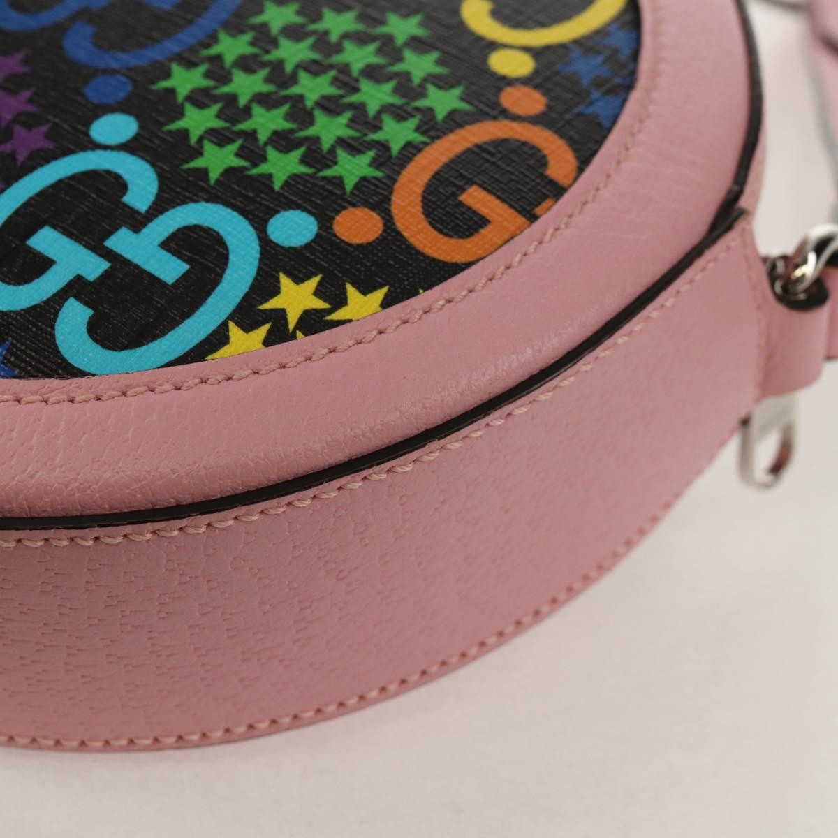 Gucci Round Shoulder Bag Psychedelic Print Gg Coated Canvas Multicolour Canvas Shoulder Bag Bag (Pre-Owned)