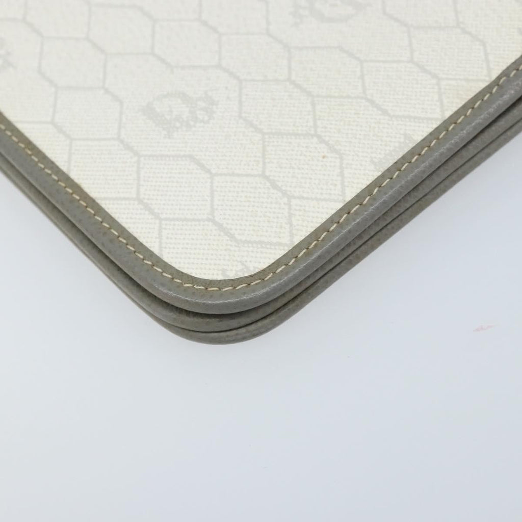 Christian Dior Vintage Honeycomb Chain Canvas White Canvas Shoulder Bag Bag (Pre-Owned)