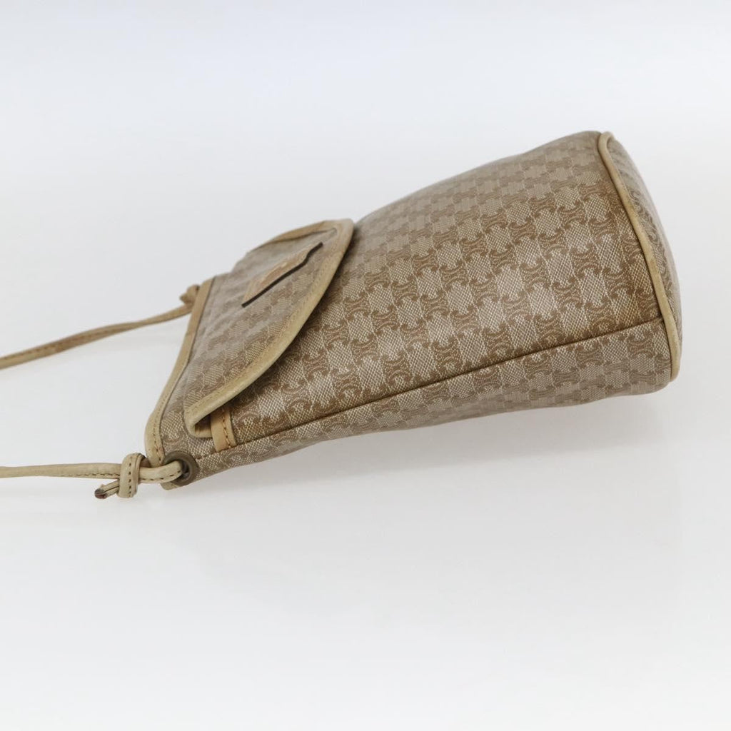 Celine Vintage Macadam Shoulder Bag Canvas Beige Canvas Shoulder Bag Bag