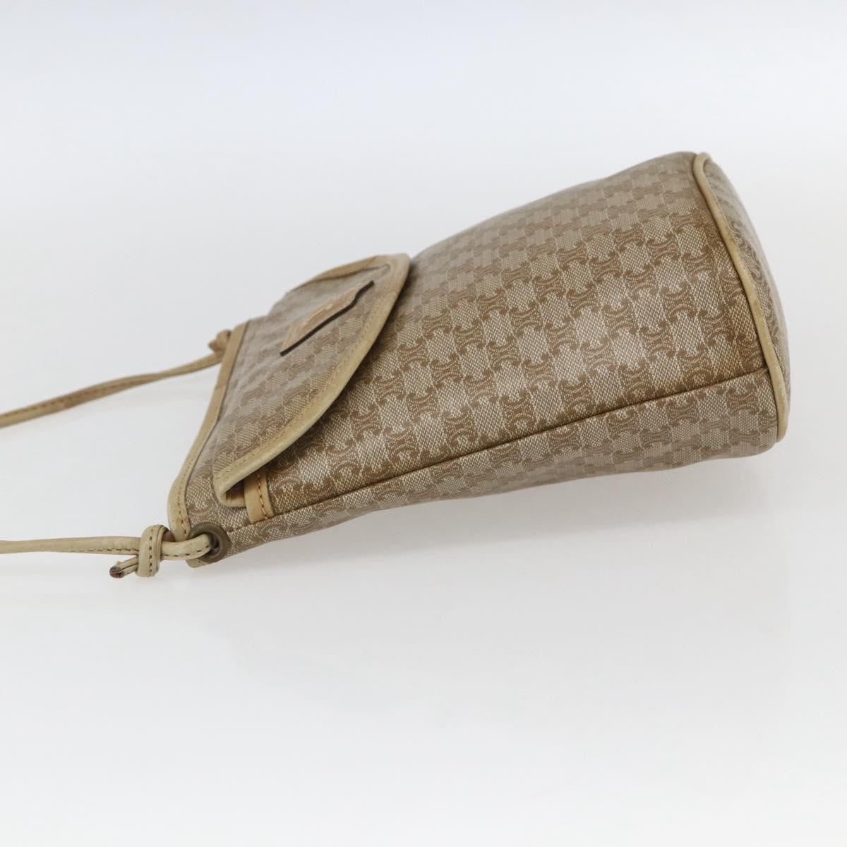 Celine Vintage Macadam Shoulder Bag Canvas Beige Canvas Shoulder Bag Bag