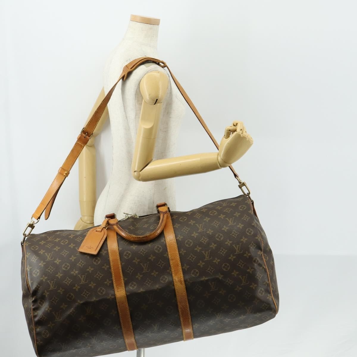 Louis Vuitton Keepall Bandouliere Bag Monogram Canvas Brown Canvas Travel Bag