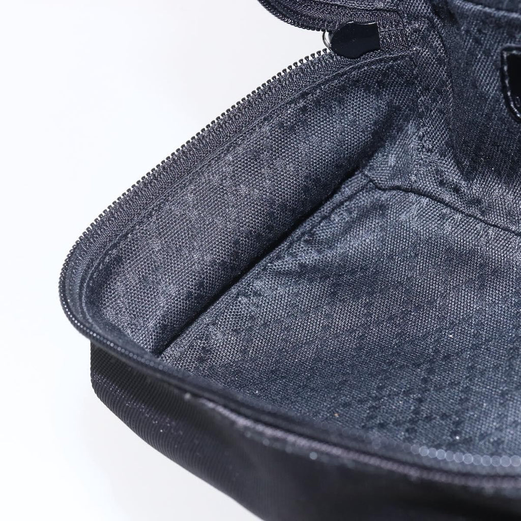 Gucci Vintage Bamboo Vanity Case Nylon Black Nylon Handbag (Pre-Owned)