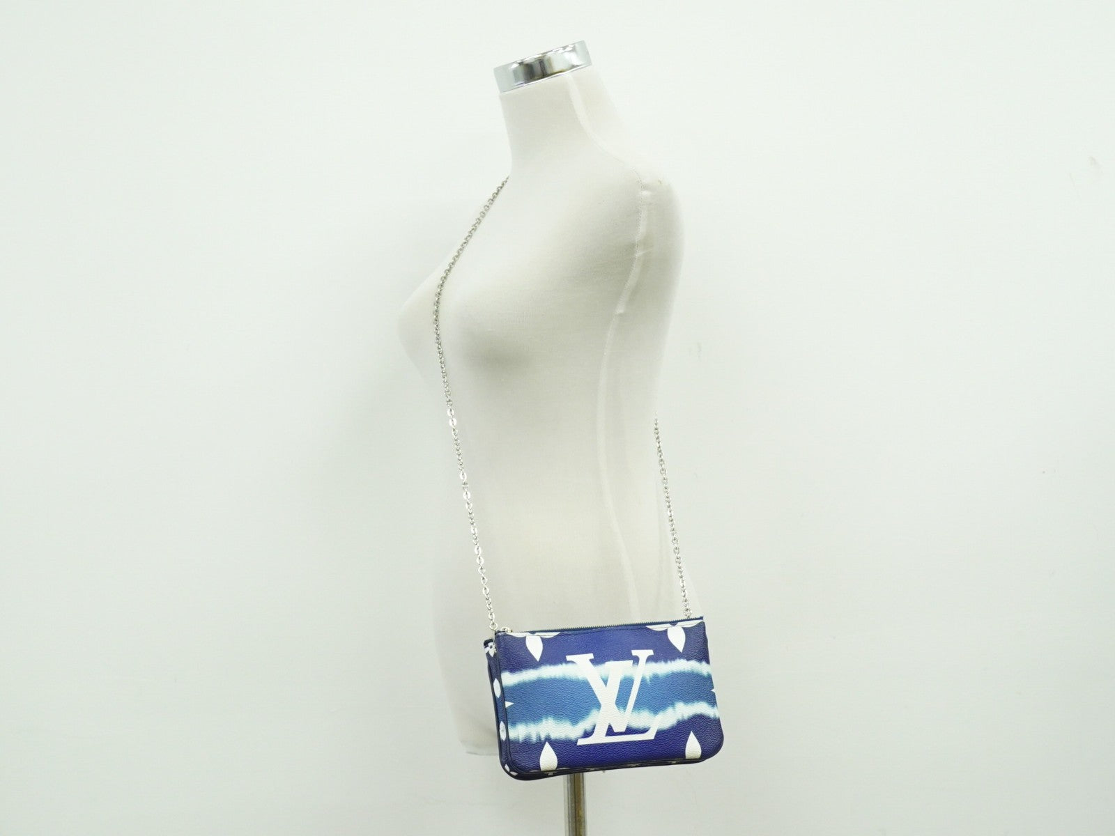 Louis Vuitton Double Zip Pochette Limited Edition Escale Monogram Giant Blue Canvas Shoulder Bag