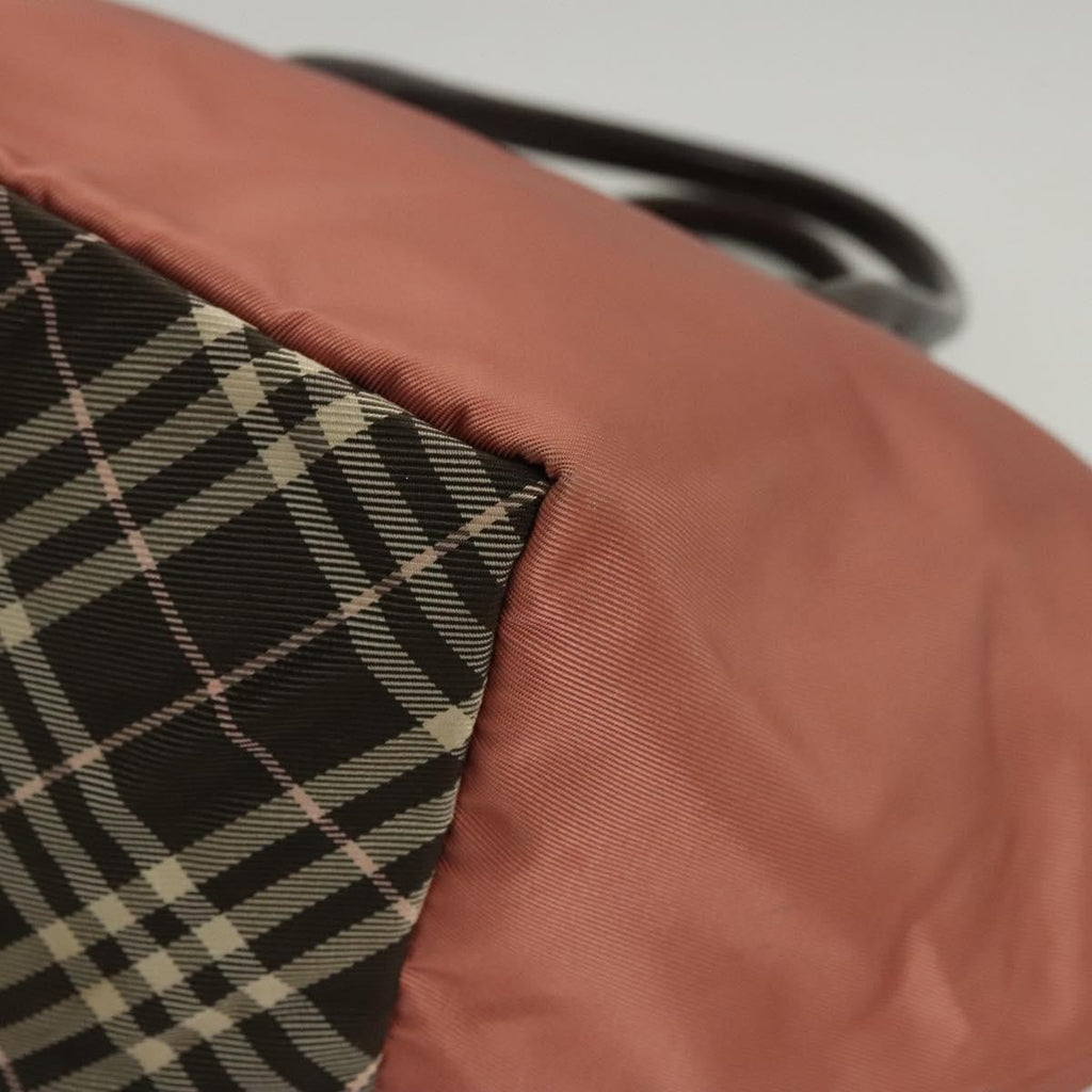 Burberry Nova Check Blue Label Nylon Pink Nylon Handbag