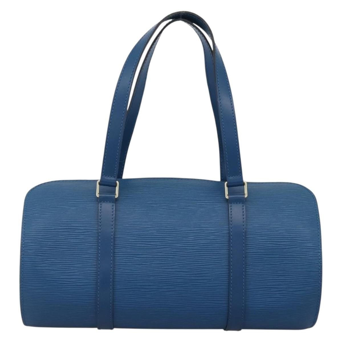 Louis Vuitton Soufflot Handbag Epi Leather Blue Leather Handbag