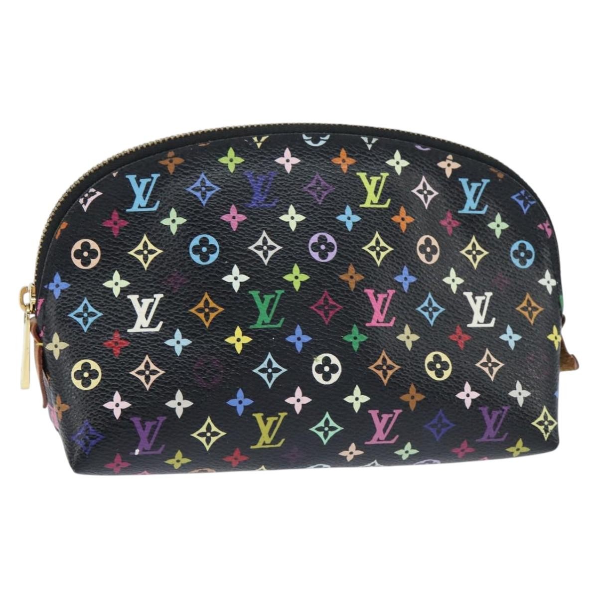 Louis Vuitton Cosmetic Pouch Monogram Multicolor Black Canvas Clutche & Pouche Bag