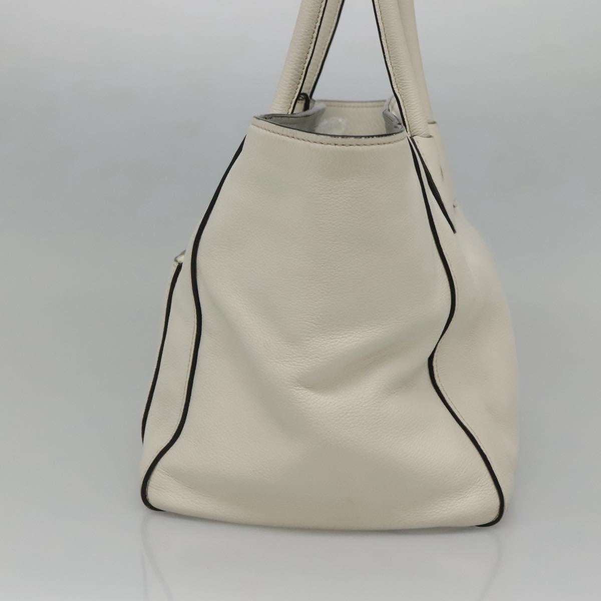 Prada Front Pocket Wing Convertible Tote Vitello Daino White Leather Tote Bag Bag