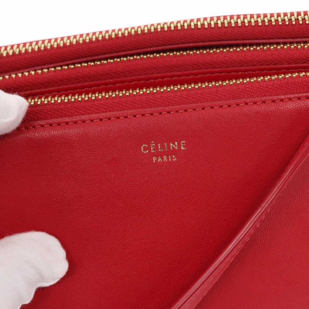 Celine Trio Crossbody Bag Leather Red Leather Shoulder Bag Bag