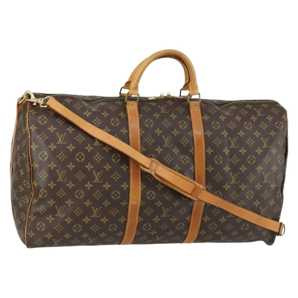Louis Vuitton Keepall Bandouliere Bag Monogram Canvas Brown Canvas Travel Bag