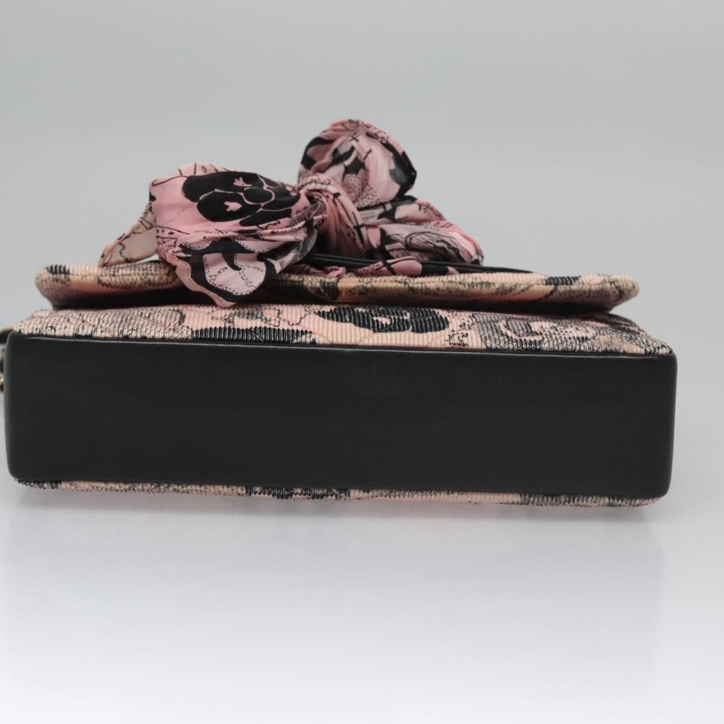 Chanel Flap Shoulder Bag Canvas Pink Cotton Shoulder Bag Bag