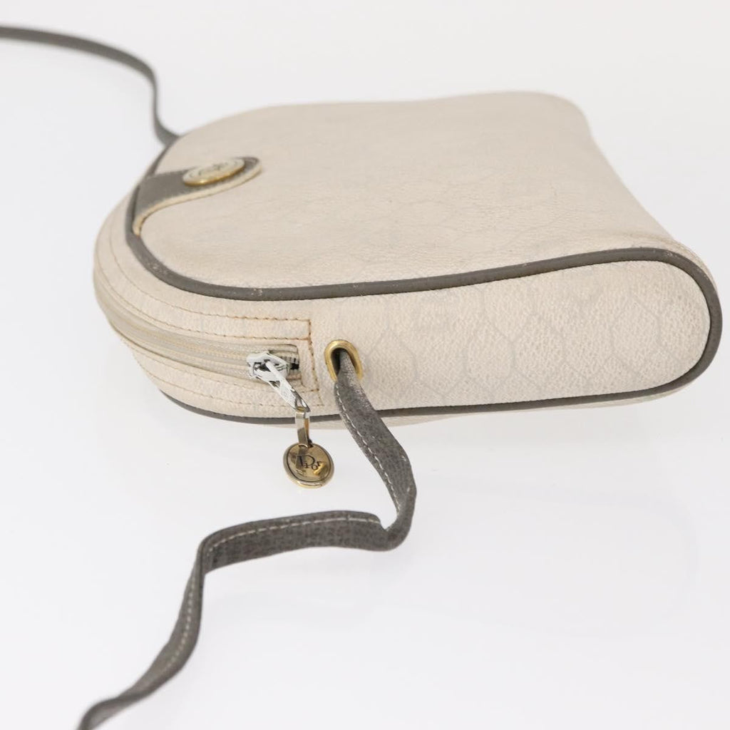 Christian Dior Vintage Honeycomb Shoulder Bag Canvas White Canvas Shoulder Bag Bag (Pre-Owned)