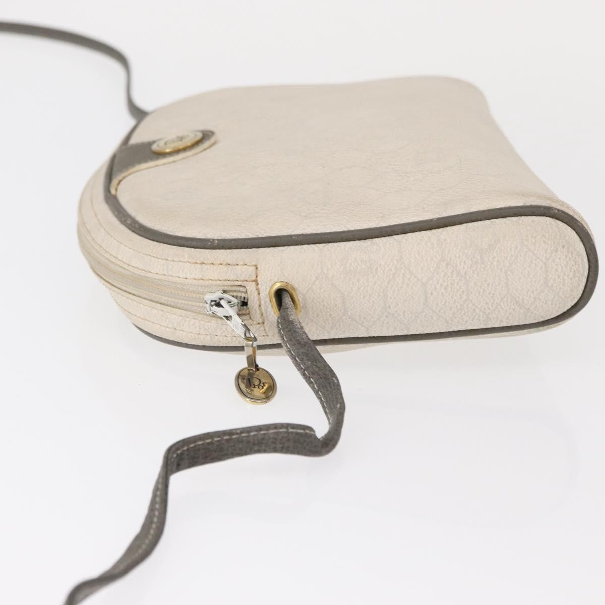 Christian Dior Vintage Honeycomb Shoulder Bag Canvas White Canvas Shoulder Bag Bag (Pre-Owned)