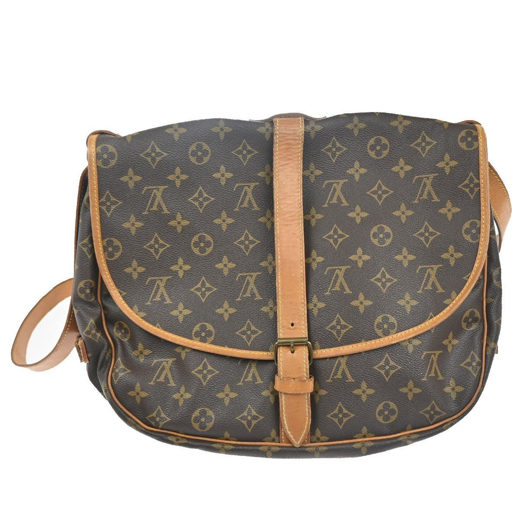 Louis Vuitton Saumur Handbag Monogram Canvas Brown Canvas Shoulder Bag