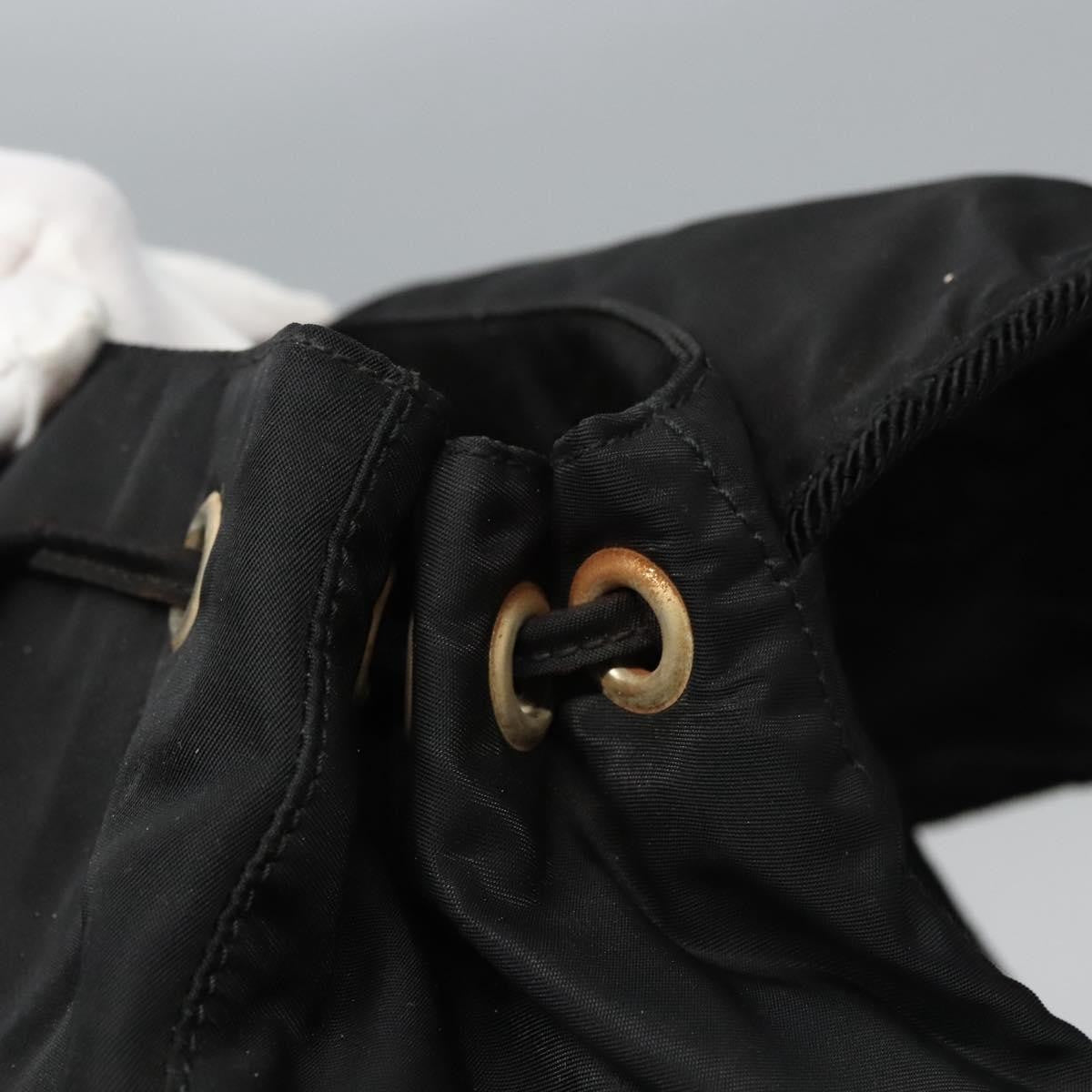 Prada Flap Drawstring Backpack Tessuto Black Nylon Backpack Bag