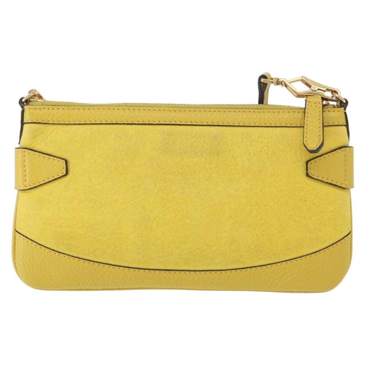 Burberry Vintage Shoulder Bag Leather Yellow Leather Shoulder Bag