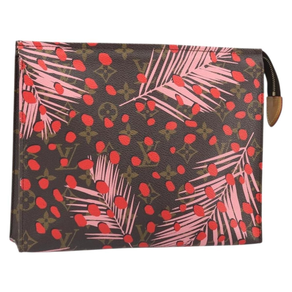 Louis Vuitton Toiletry Pouch Limited Edition Monogram Jungle Dots Red Canvas Clutche & Pouche Bag