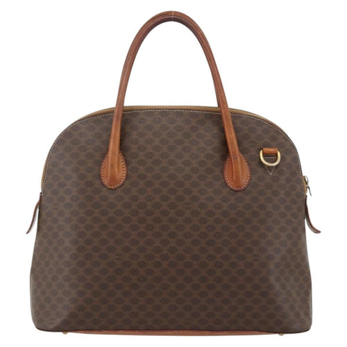 Celine Macadam Handbag Macadam With Leather Brown Canvas Handbag