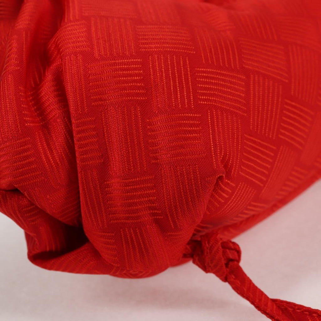 Bottega Veneta Point Shoulder Bag Chunky Knit Fabric Red Nylon Shoulder Bag Bag
