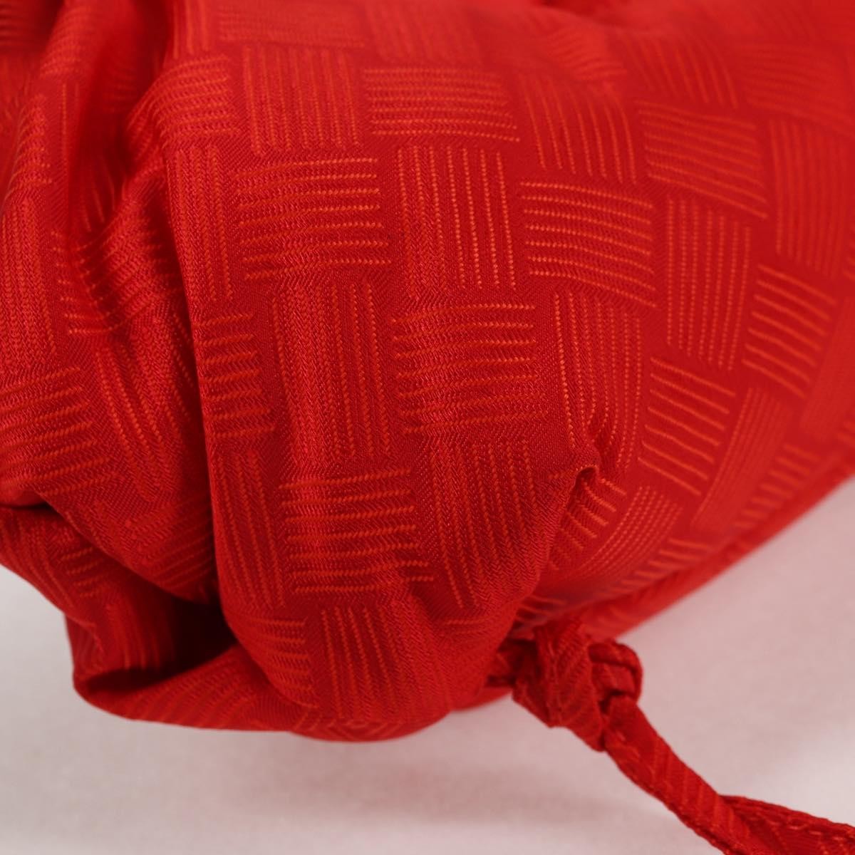 Bottega Veneta Point Shoulder Bag Chunky Knit Fabric Red Nylon Shoulder Bag Bag