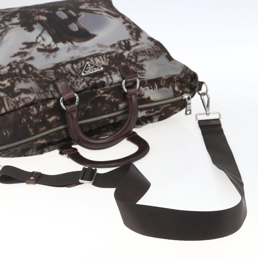 Prada Convertible Tote Printed Tessuto Brown Nylon Tote Bag Bag