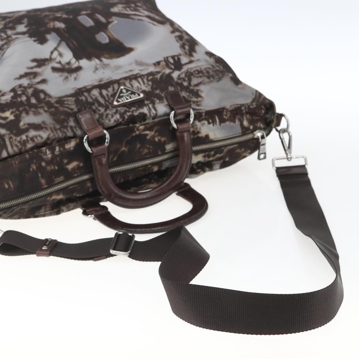 Prada Convertible Tote Printed Tessuto Brown Nylon Tote Bag Bag