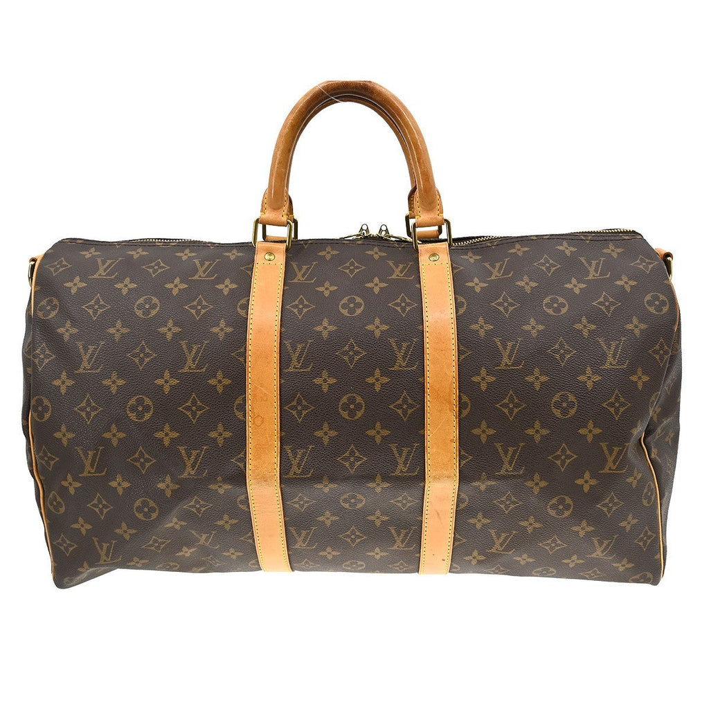 Louis Vuitton Keepall Bandouliere Bag Monogram Canvas Brown Canvas Travel Bag