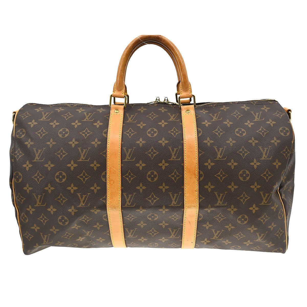 Louis Vuitton Keepall Bandouliere Bag Monogram Canvas Brown Canvas Travel Bag