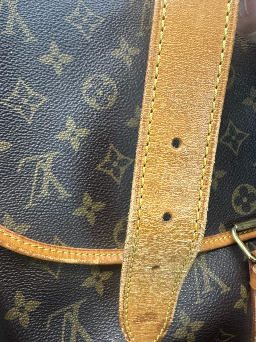 Louis Vuitton Saumur Handbag Monogram Canvas Brown Canvas Shoulder Bag