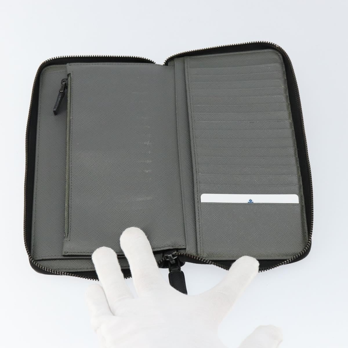Prada Saffiano Wallet Leather Black Leather Wallets Accessory