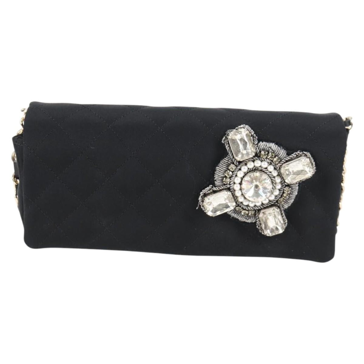 Chanel Chain Flap Shoulder Bag Quilted Nylon Black Nylon Shoulder Bag Bag