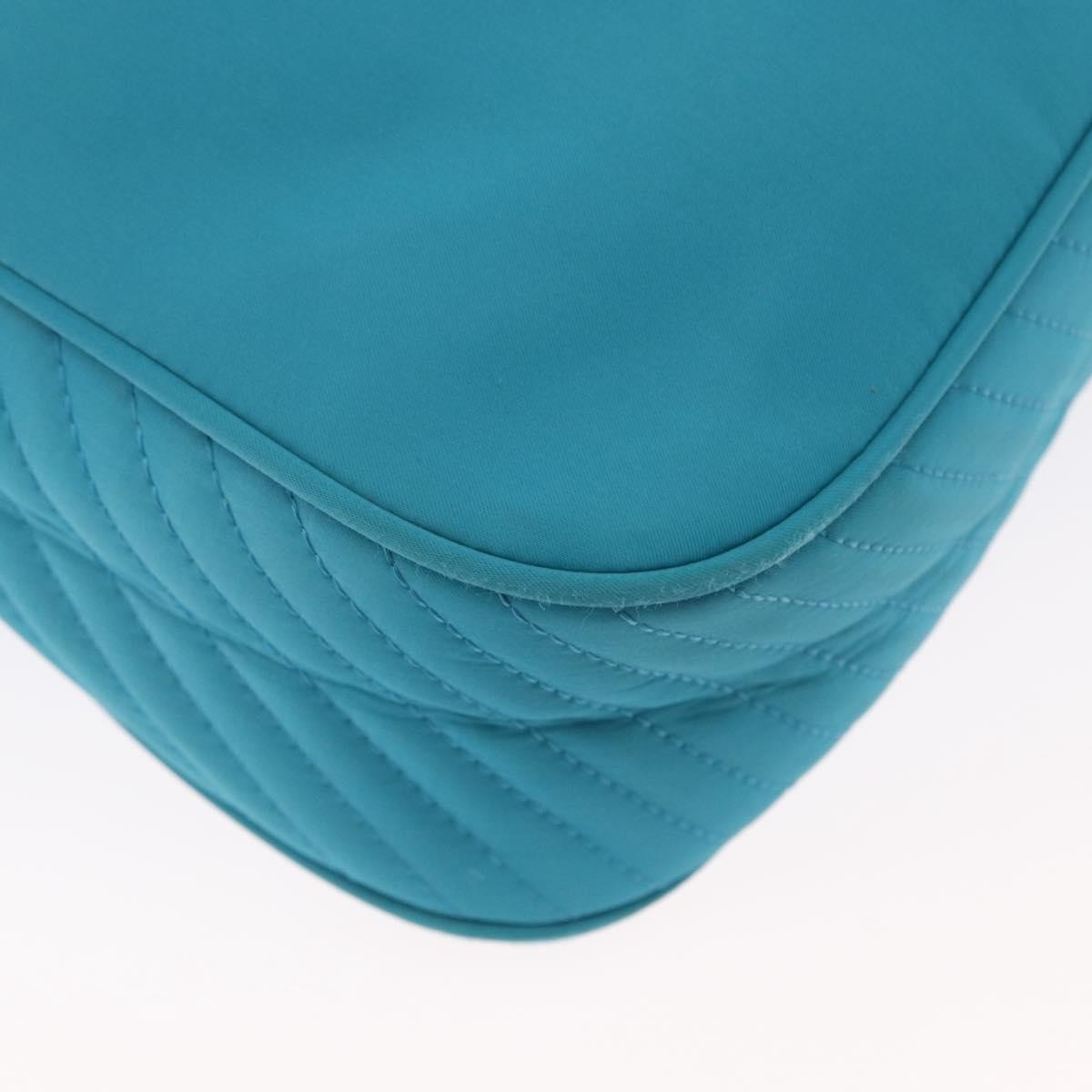 Saint Laurent Vintage Shoulder Bag Nylon Turquoise Nylon Shoulder Bag Bag (Pre-Owned)