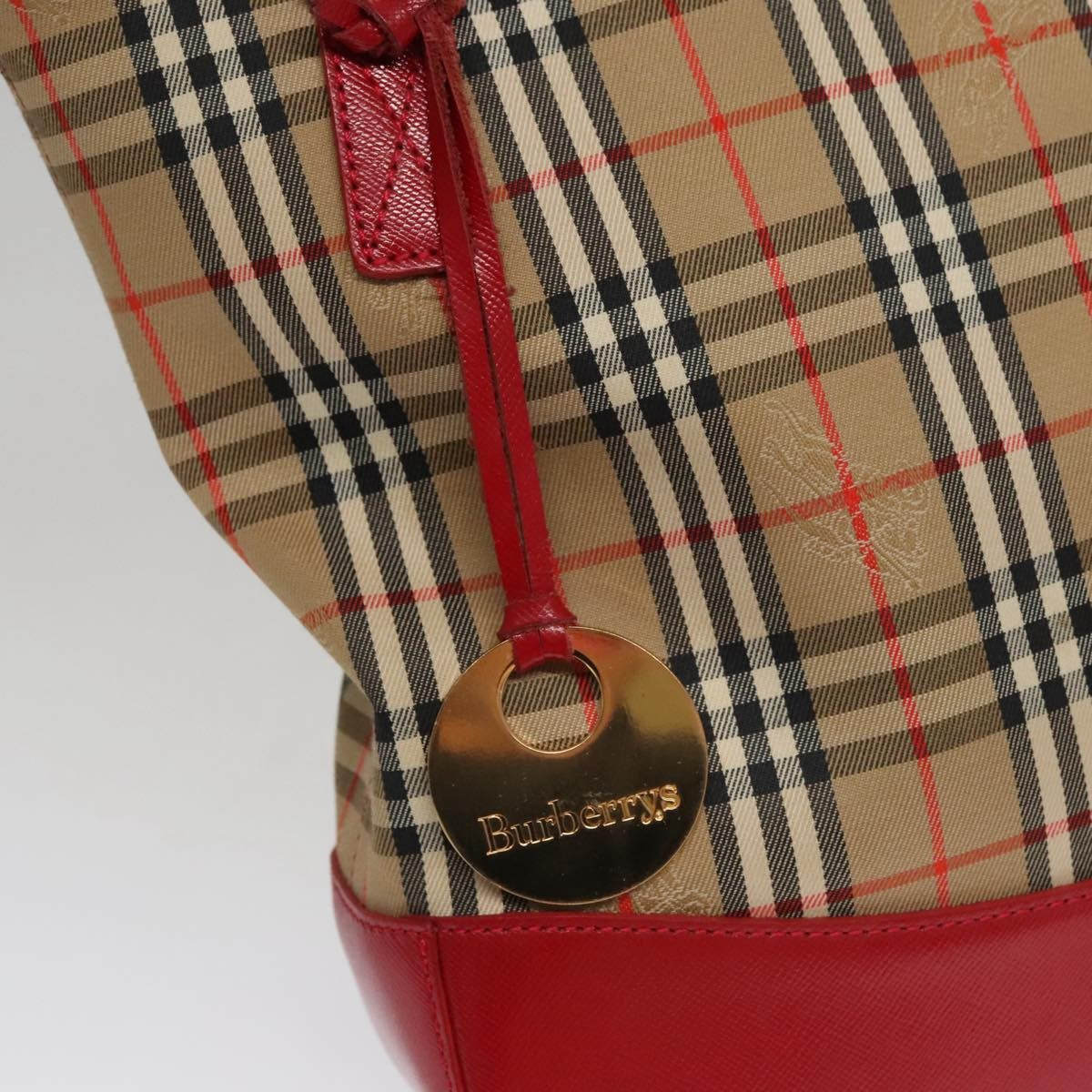 Burberry Nova Check Tote Canvas And Leather Beige Canvas Tote Bag