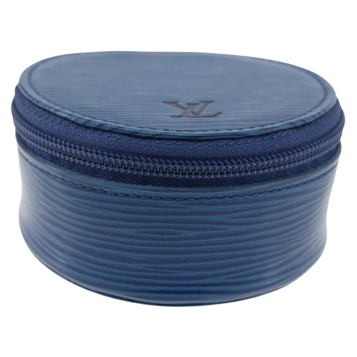 Louis Vuitton Ecrin Bijoux Jewelry Case Epi Leather Blue Leather Clutche & Pouche Bag
