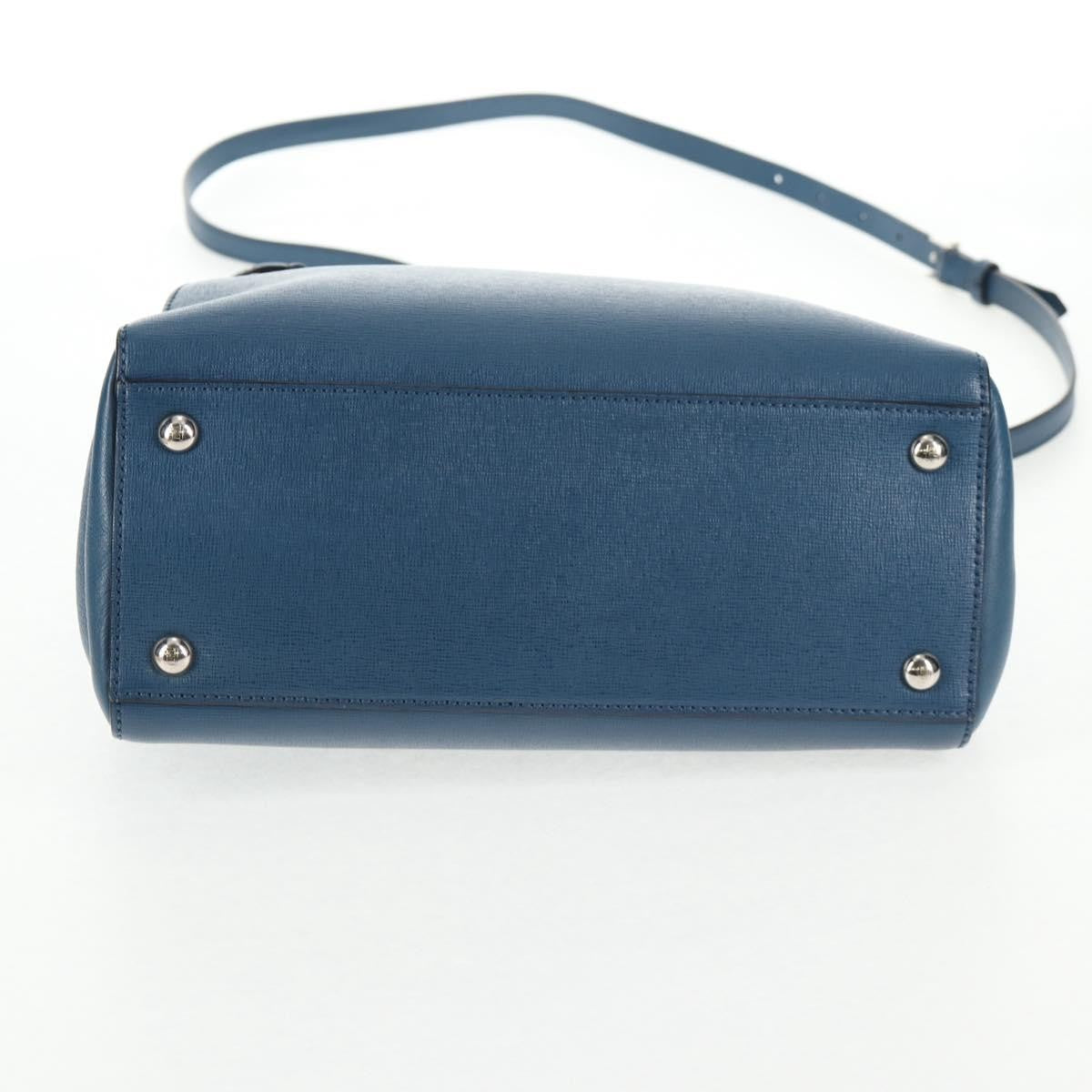 Fendi 2Jours Bag Leather Blue Leather Bag