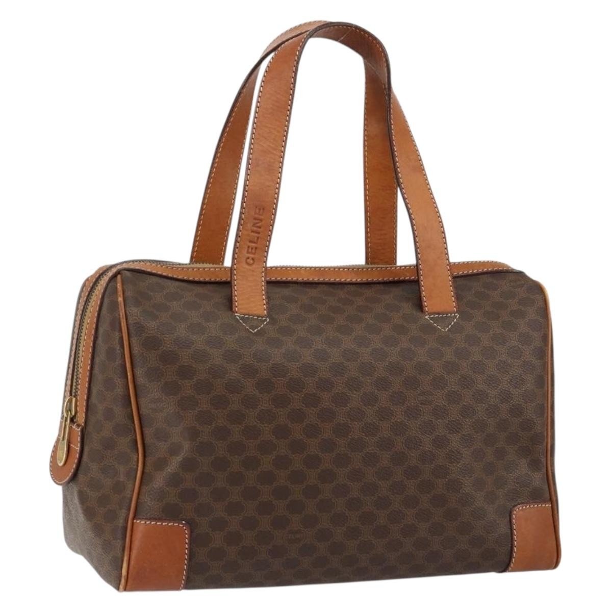 Celine Macadam Handbag Macadam With Leather Brown Canvas Shoulder Bag Bag