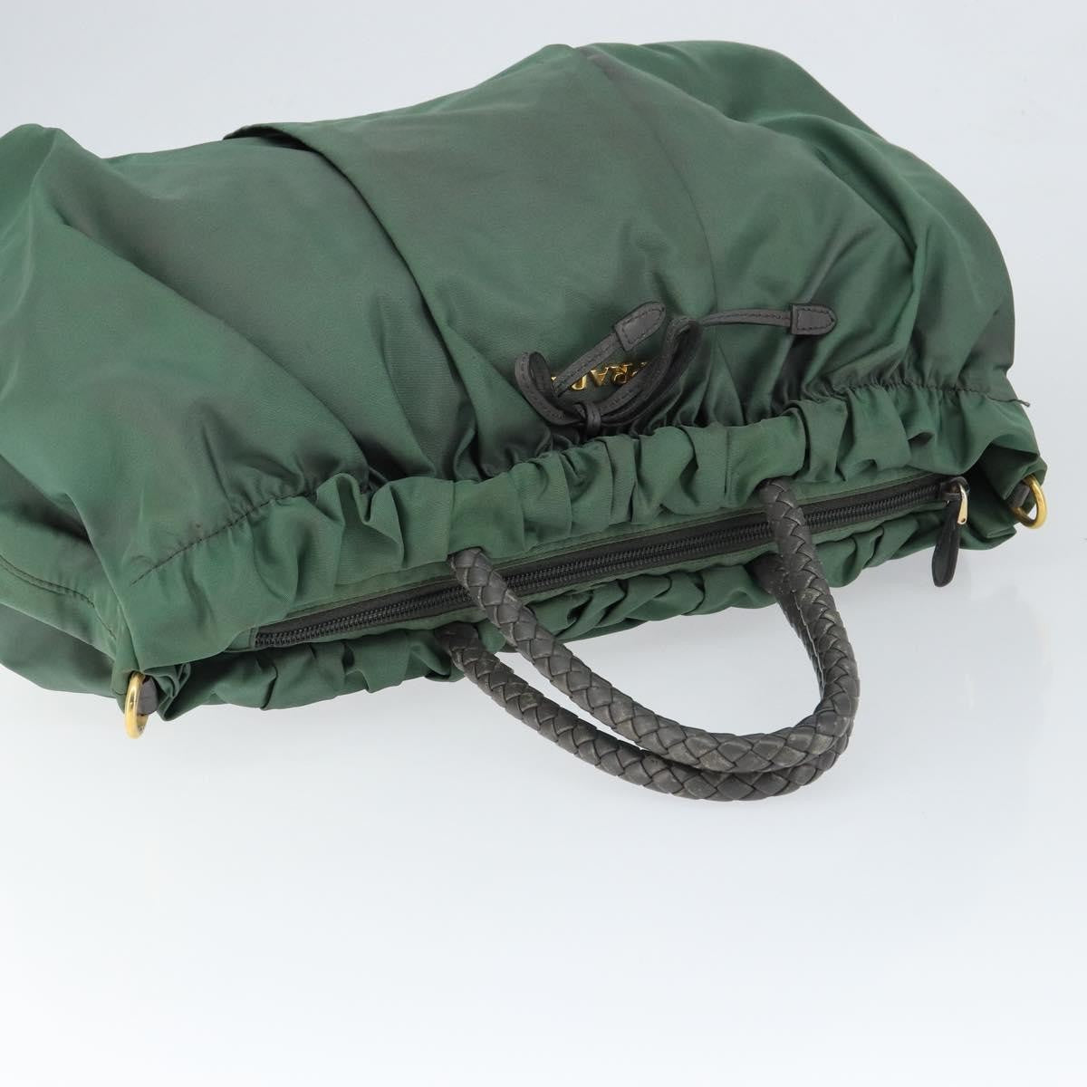 Prada Convertible Bow Tote Tessuto Green Nylon Handbag