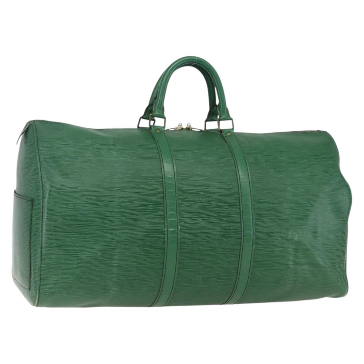 Louis Vuitton Keepall Bag Epi Leather Green Epi Leather Travel Bag