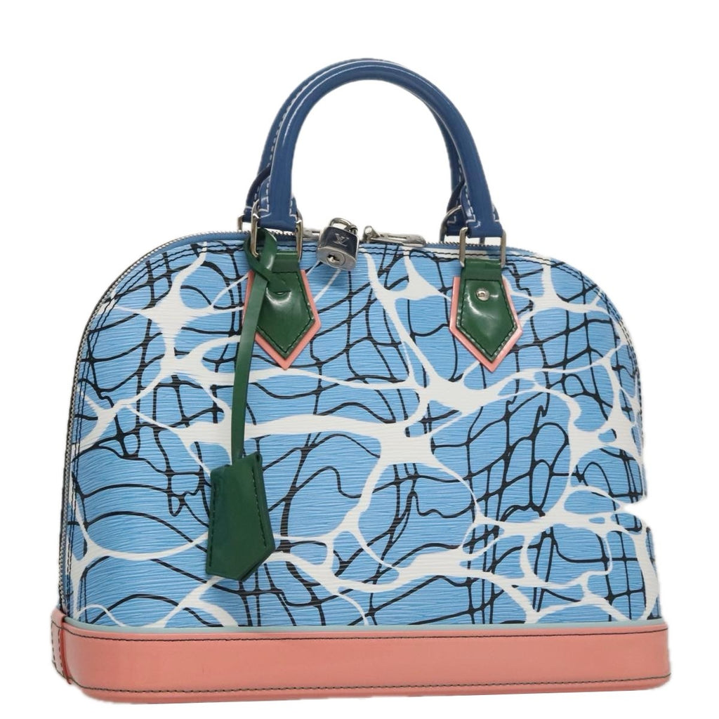 Louis Vuitton Alma Handbag Limited Edition Print Epi Leather Blue Leather Handbag
