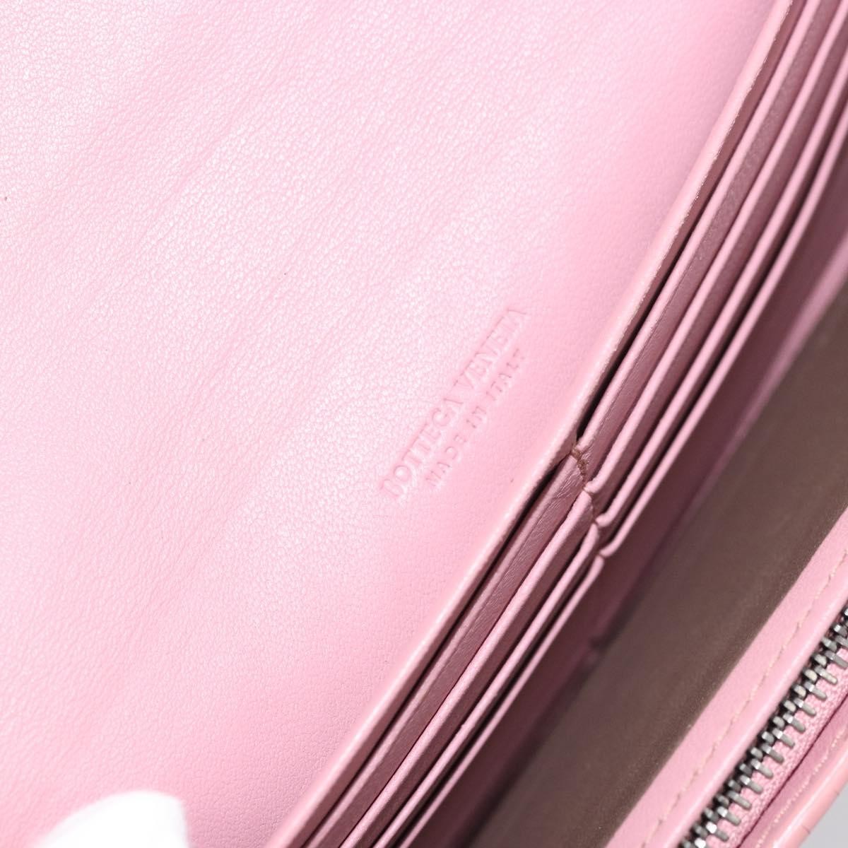 Bottega Veneta Intrecciato Long Zip  Wallet Leather Pink Leather Wallets Accessory