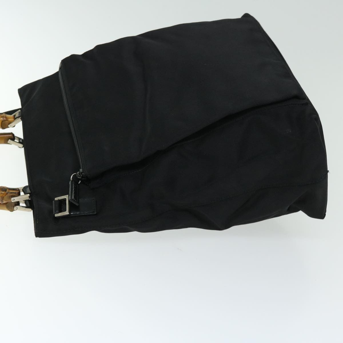 Gucci Vintage Bamboo Handle Bag Nylon Black Nylon Tote Bag Bag (Pre-Owned)