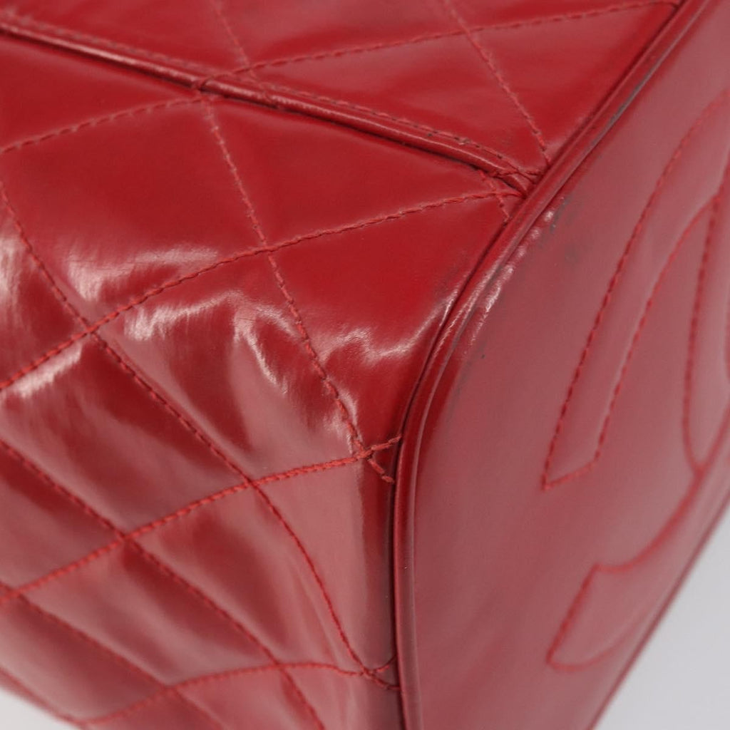 Chanel Vintage Vanity Case Patent Red Patent_Leather Handbag