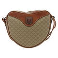 Celine Vintage Macadam Shoulder Bag Canvas And Leather Beige Canvas Shoulder Bag Bag