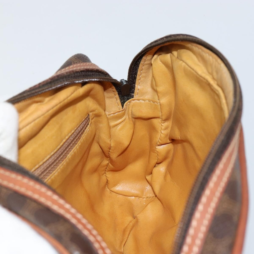 Celine Vintage Macadam Shoulder Bag Canvas And Leather Brown Canvas Shoulder Bag Bag