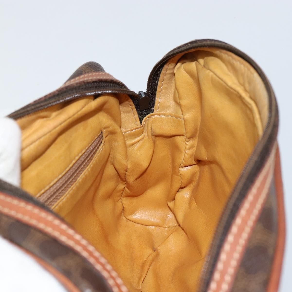 Celine Vintage Macadam Shoulder Bag Canvas And Leather Brown Canvas Shoulder Bag Bag