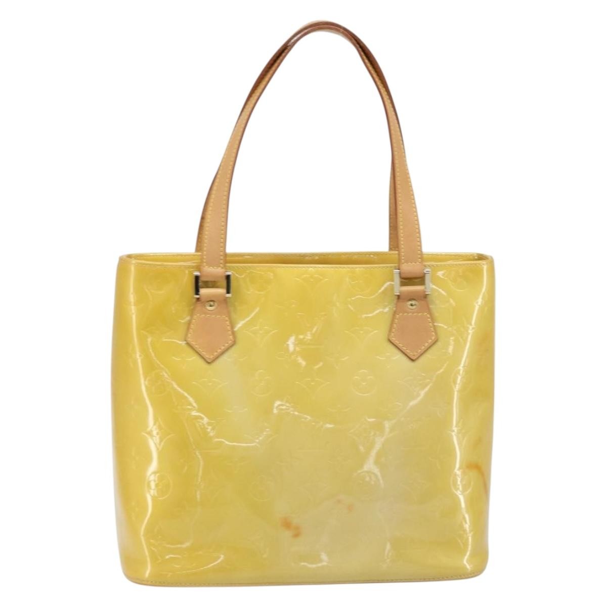 Louis Vuitton Houston Handbag Monogram Vernis Beige Patent_Leather Tote Bag